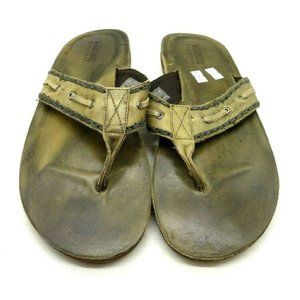 Bed Stu Brown Leather Casual Slide Flip Flop Sandals Shoes Men's 12